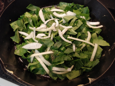 Scrambled Eggs With Collards & Onions - Jireh Provisions Homestead